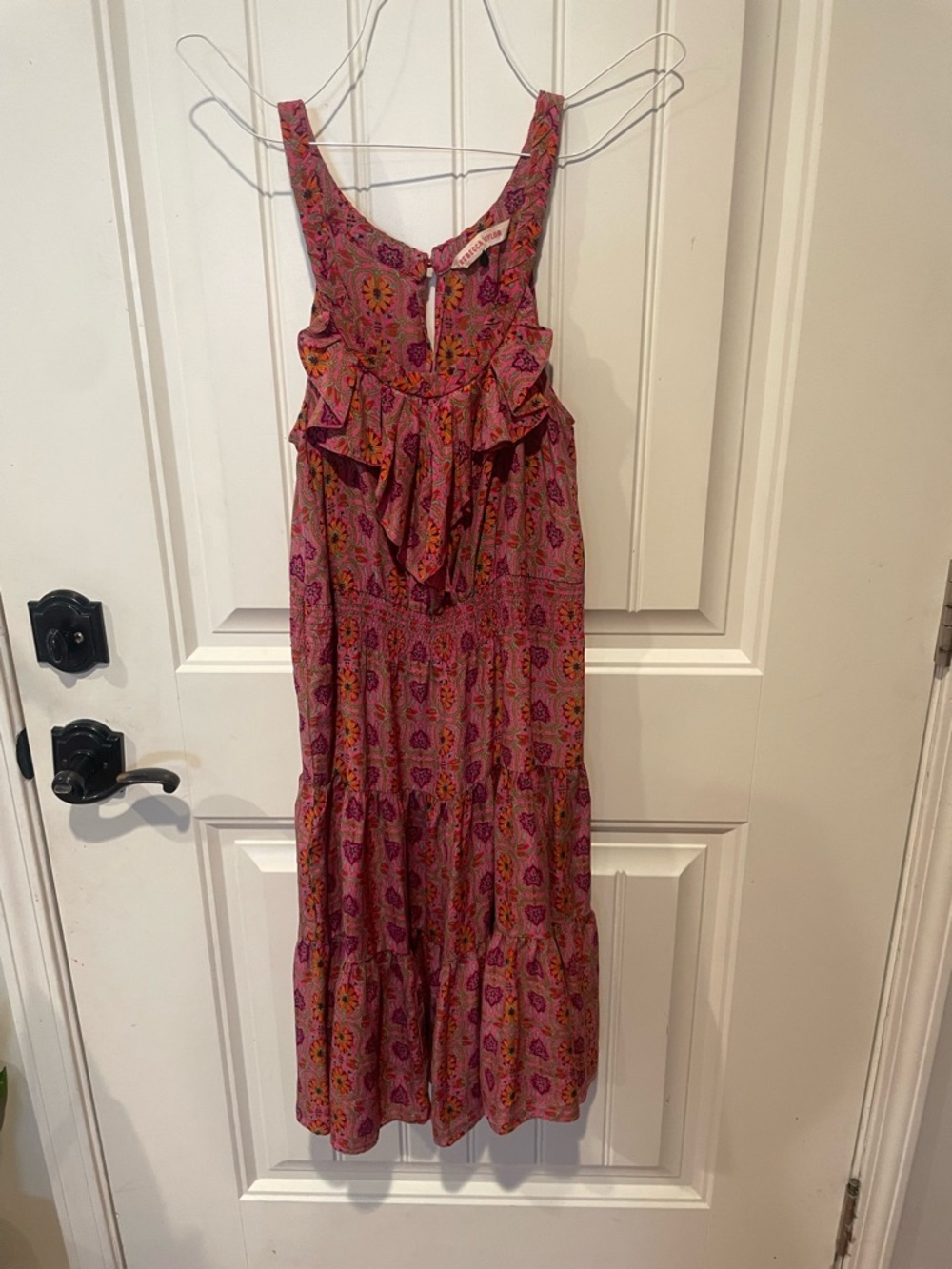 Rebecca Taylor silk floral midi dress sz 2
